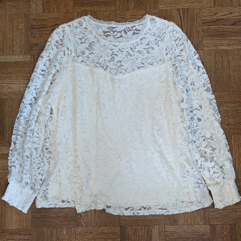 Torrid White Lace Blouse